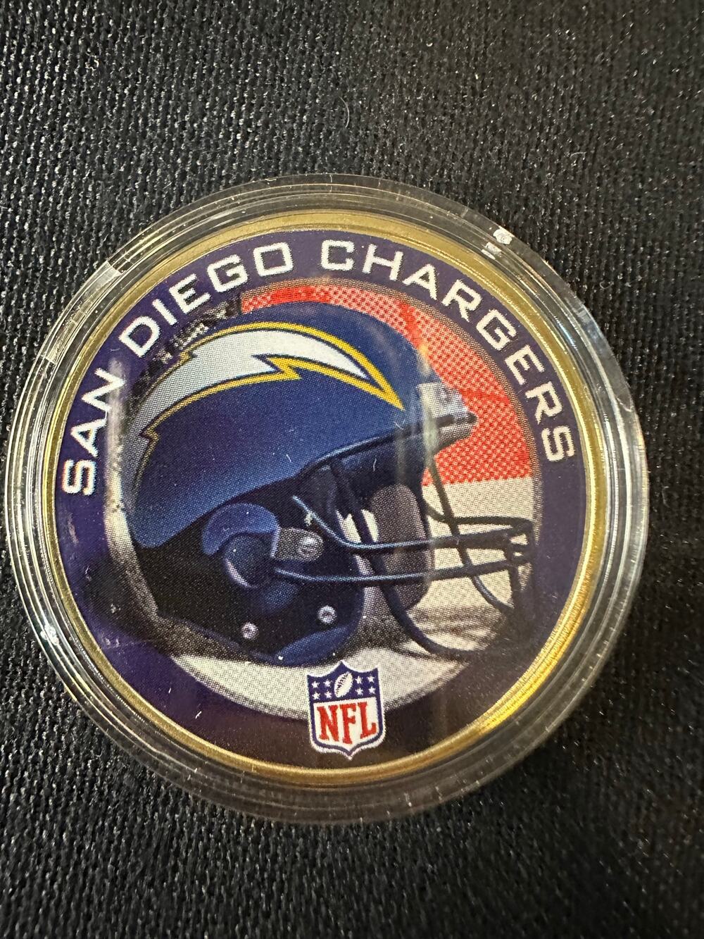 Old School San Diego Chargers Helmet Collectible Coin NFL Football Gold Tone